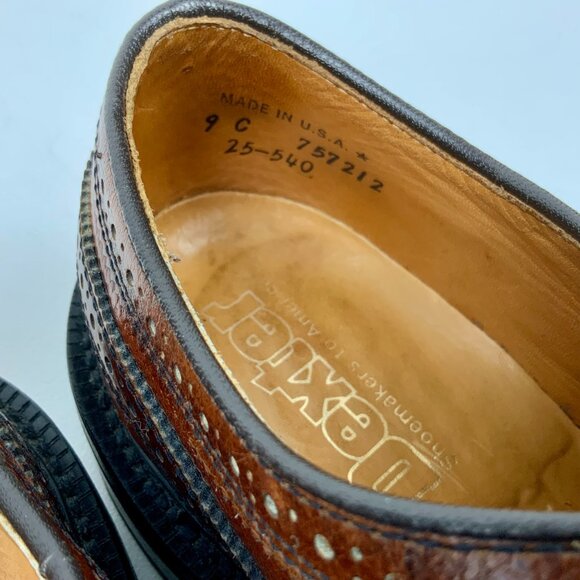 Dexter Brown Pebbled Leather Longwing Wingtip Brogues Oxford Shoes Size 9C - Picture 6 of 16